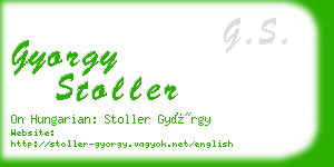 gyorgy stoller business card